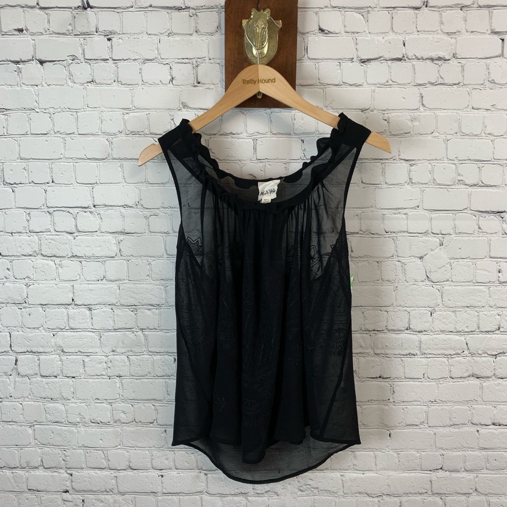 Yaya Nom de Plume Sheer Tank Top